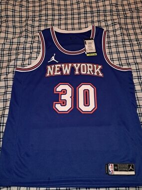 New York Knicks #30 Juluis Randle Blue Jordan NBA Jersey